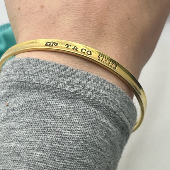 Tiffany & Co. 1837 18K Yellow Gold Bangle Bracelet - Picture 6 of 6